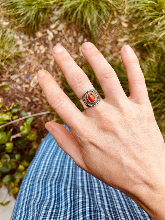 Coral Cigar Ring