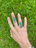 Triple Stone Sleeping Beauty Turquoise Ring