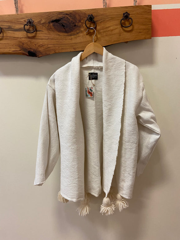Blanket Coat- White Pom