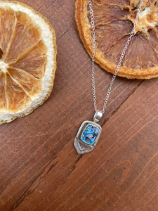 Mosaic Opal Charm Necklace