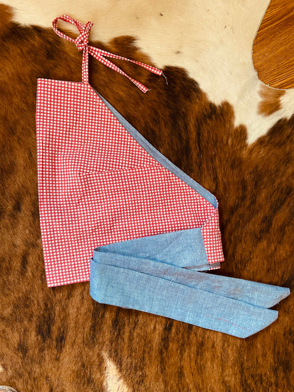 Red Check/ Chambray Zilker Top