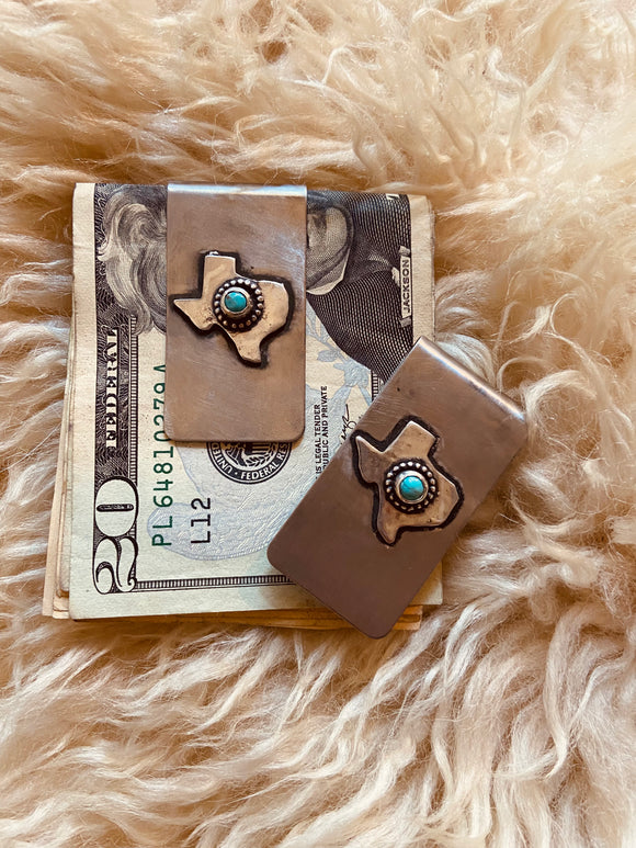 Money Clip Turquoise Texas